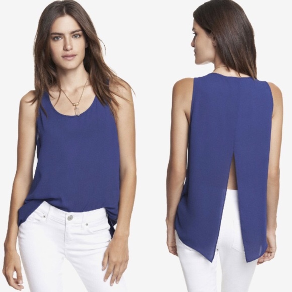 Navy Express Split Back Tank